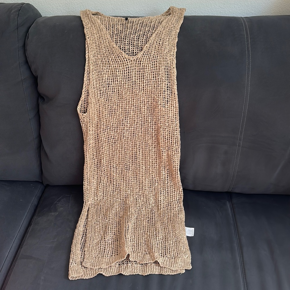 Woven Mesh Bathing Suit Cover Up